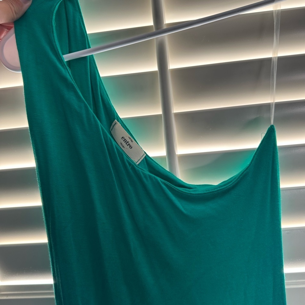 Entro Teal One Shoulder Dress - Picture 2 of 3